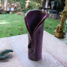 purple hand-sculpted vase